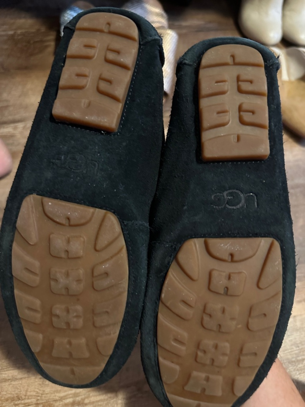 Ugg Black Suede Slip-On Loafers - Picture 2 of 3